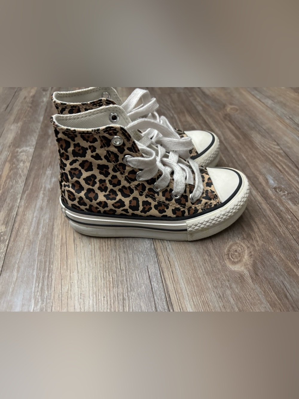 Converse Kids' Leopard-Print High Top Sneakers - Black & Tan